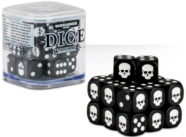 Dice Cube Black - 20 stk 20 terninger til Warhammer 40K/Sigmar